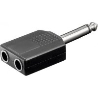 Redukcia JACK 6,3mono konektor / 2x JACK 6,3mono 