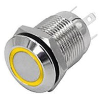 Tlačidlo OFF-(ON) 12mm, 250V/2A, žlté presvetlenie