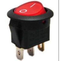 Vypínač kolískový OFF/ON 12V so žiarovkou/červený